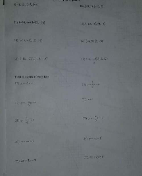 Find the slope of the line through each pair of points: