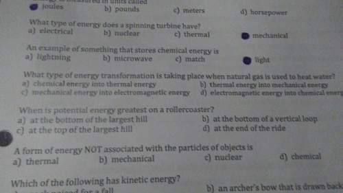 What type of energy transformation is taking place when natural gas is used to heat water?  a.