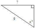 Find the value of x. round to the nearest degree. show your work.