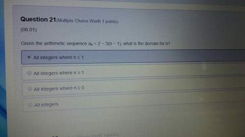 Given the arithmetic sequence an= 2 - 3(n - 1), what is the domain for n? a. all intege