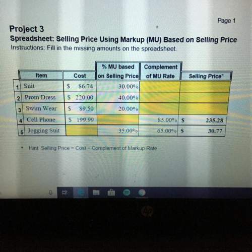 Need filling in the blanks: selling price using markup.