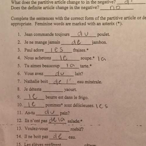 Fill in blanks with la , le , les , l' , des , du , de l' , de la , de ( due tomorrow, and answer