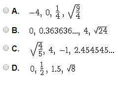 Which list contains only rational numbers?