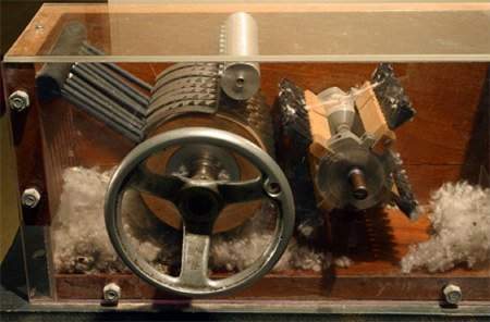 The cotton gin (shown above) was invented by eli whitney in the 1790s. its purpose was to allow seed