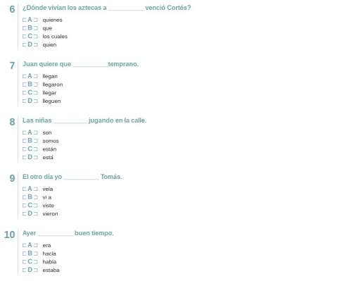 Spanish test fill in the blanks