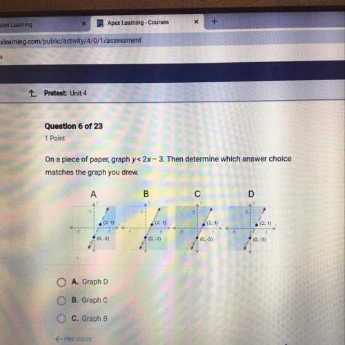 On a piece of paper graph y&lt; 2x -3