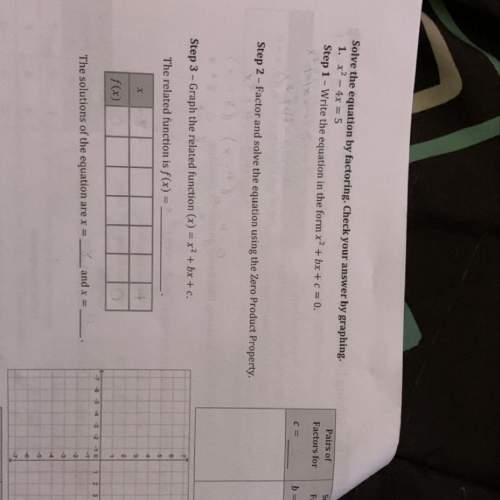 Sum solve the equation by factoring. check your answer by graphing. 1. x2 - 4x = 5