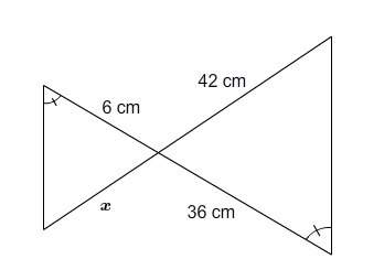 What is the value of x? enter your answer in the box.  x = cm