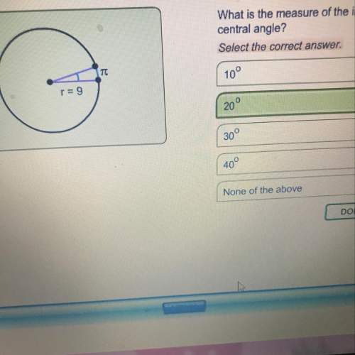 Asap!  what is the measure of the indicated central angle?