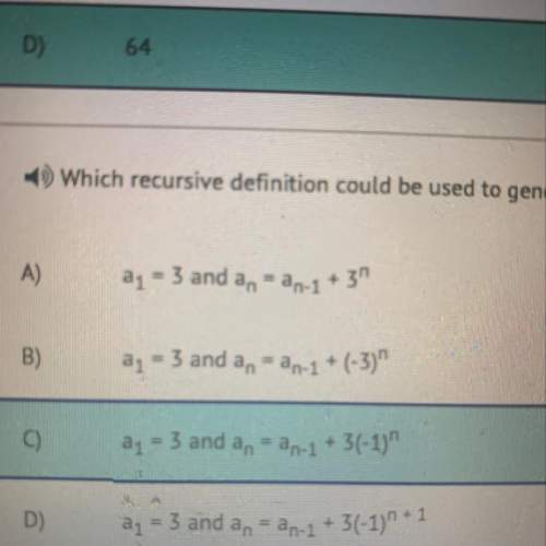 Which recursive definition could be used to generate the sequence 3,6,3,6,