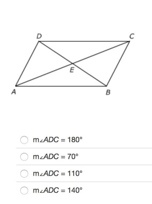 In parallelogram abcd, m∠bad=70°. identify m∠adc.