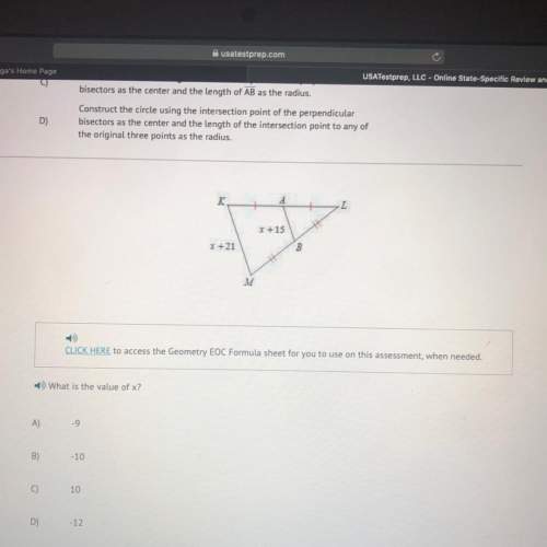 What is the value of x?  a. -9 b. -10 c. 10 d. -12