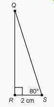 What is the best approximation of the length of segment qr? (note: tan 80° ≈ 5.67)