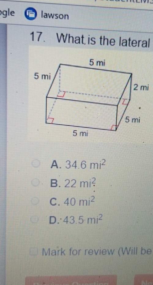 What is the lateral area of the drawing