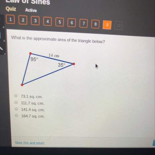 What is the approximate area of the triangle below?