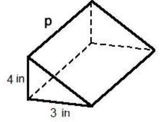 1. find the surface area of the right triangular prism below. a. 264 in2 b.