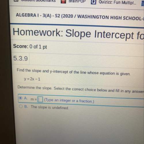 What is the slope and y-intercept if y=2x+1