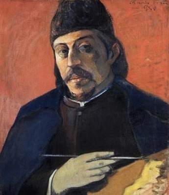 Why is self-portrait with palette by paul gauguin a post-impressionism piece of art?  (