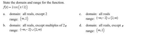 State the domain and range for the function