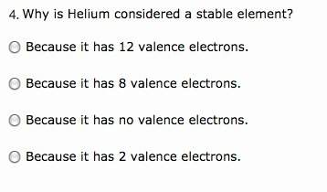 Why is helium considered a stable element?
