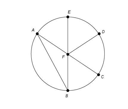 24  which line segment is a radius of circle f?  be ab a
