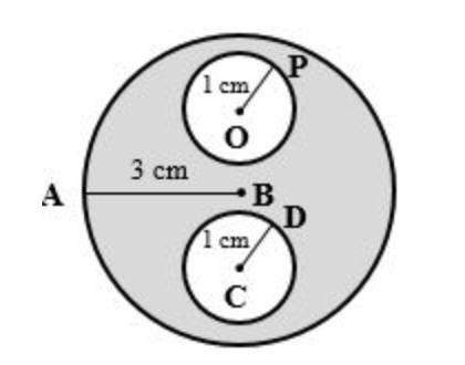 Find the area of the shaded regions. give your answer as a completely simplified exact value in term