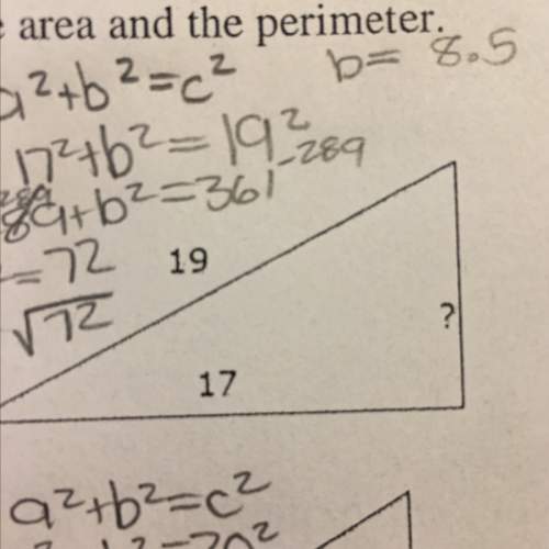 Find the area and perimeter of the triangle in the picture. (the missing unit is 8.5 if you need tha