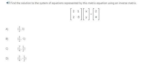 Find the solution to the system of equations represented by this matrix equation using an inverse ma