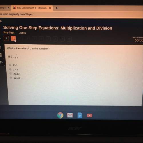 What is the value of c in the equation? 15.3 = c/2.1