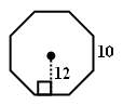 Find the area of the regular octagon.