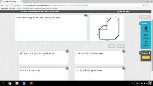 Easy 5 which expression gives the correct volume of the figure?