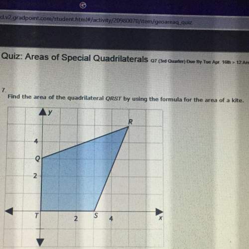 Find the area of the quadrilateral qrst by using the formula for the area of a kite.  a