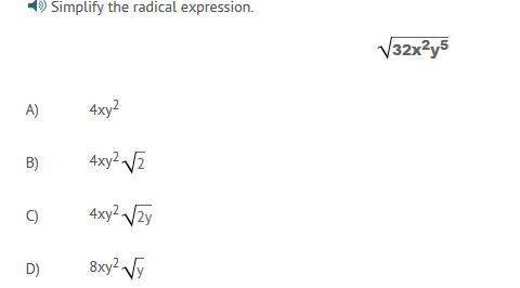 Will give !  simplify the radical expression. √32x^2y^5