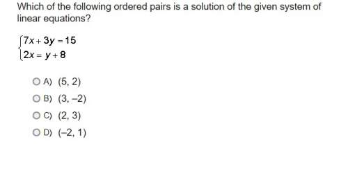 (first 5 questions. ) which of the following ordered pairs is a solution of the given system of line