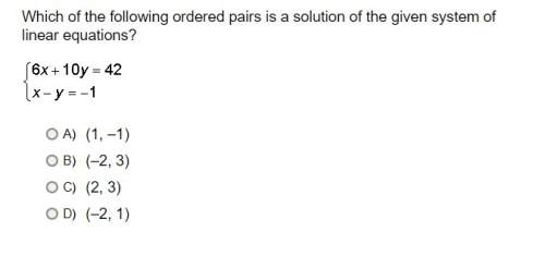 (first 5 questions. ) which of the following ordered pairs is a solution of the given system of line