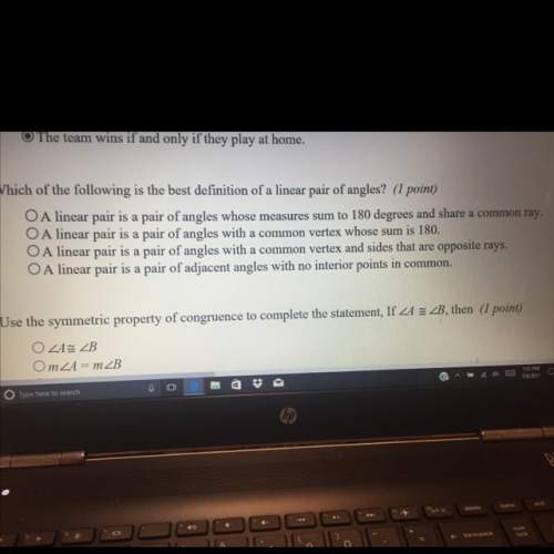 Which of the following is the best definition of a linear pair of angles?