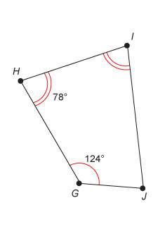 What is the measure of ∠j in this quadrilateral?