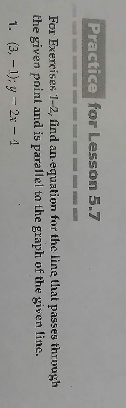 What's the equation for the line that passes through the given point and is parallel to the graph of