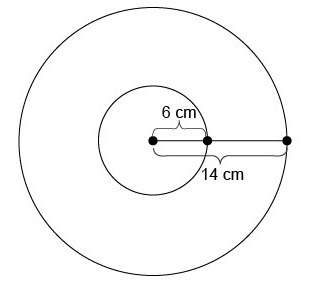 What is the probability that a point chosen at random in the given figure will be inside the larger