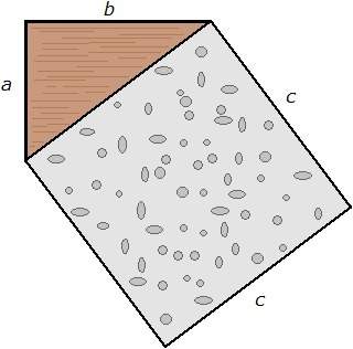 Sam created a porch that was part wooden and part concrete, as shown in the figure below.