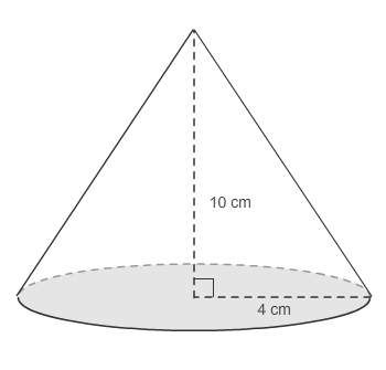 What is the exact volume of the cone?  40π cm³ 80/3π cm³ 1