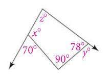 P find the value of each missing variable. x = degrees y = degre