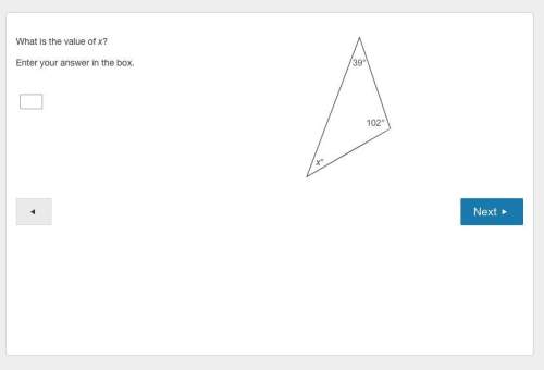 What is the value of x? enter your answer in the box. {8th grade math, triangles, explanation and a