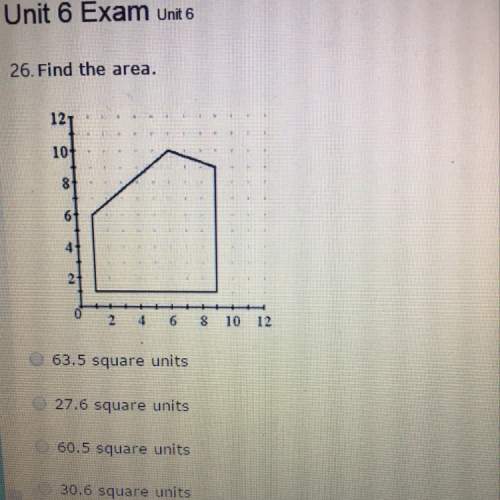 Find the area.  a:  63.5 square units b:  27.6 square units