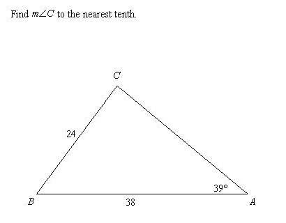 Find m∠c to the nearest tenth.  you!