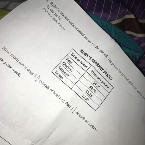 Ruby’s market sells smoked meats by the pound. the prices for several different meats are shown in t