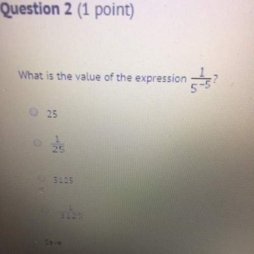 What is the value expression of the 1/5-5 a.25 b.1/25 c.3125 d.1/3125&lt;
