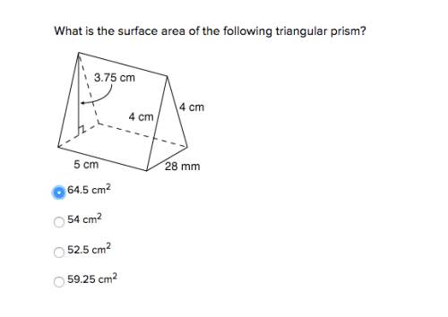 what is the surface area of the following triangular prism? that