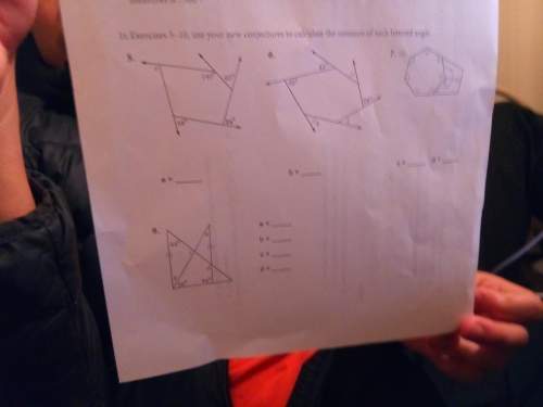 In exercises 5-10, use your new conjectures to calculate the measure of each lettered angle.