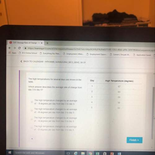 High temperatures for several days are shown in the table. which answer describes the average rate o